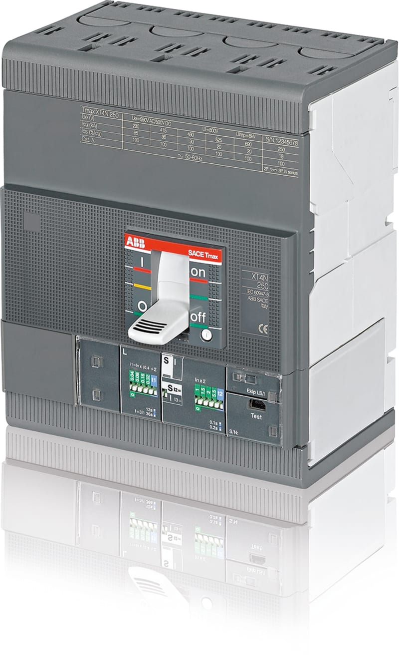 ABB SACE Tmax XT4N 160 Moulded-Case Circuit Breaker — Ekip LSI, In=160 A, 4-Pole