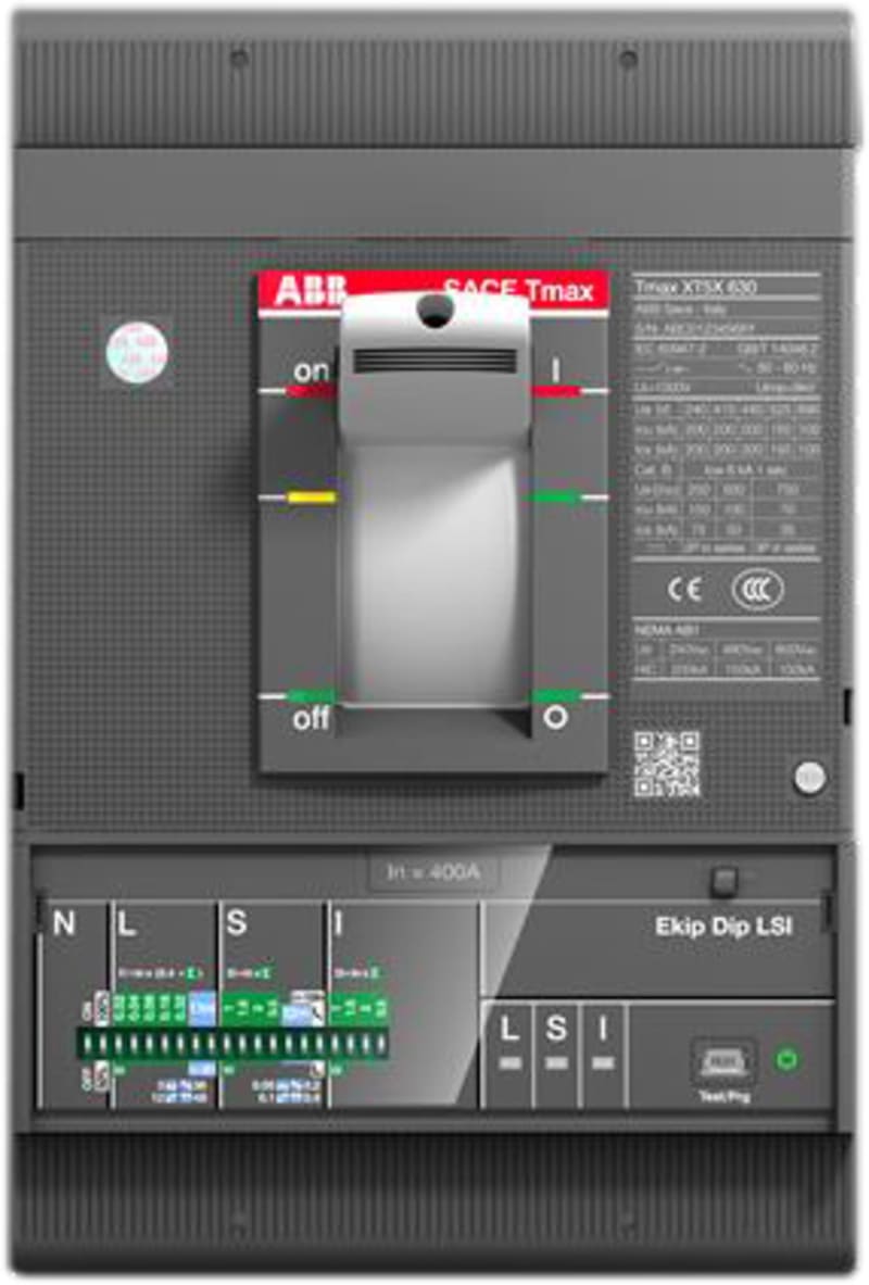 ABB SACE Tmax XT5H 400 Moulded-Case Circuit Breaker — Ekip Dip LSI, In=320 A, 3-Pole