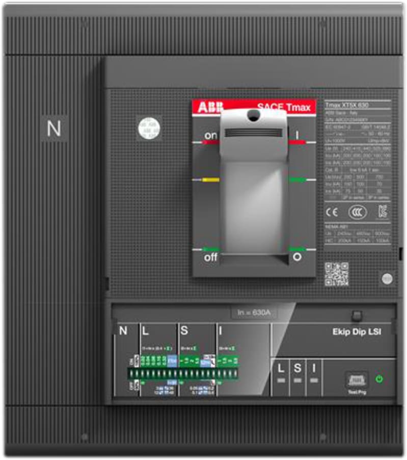 ABB SACE Tmax XT5H 400 Moulded-Case Circuit Breaker — Ekip Dip LSI, In=320 A, 4-Pole