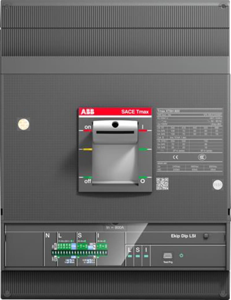 ABB SACE Tmax XT6N 800 Moulded-Case Circuit Breaker — Ekip Dip LSI, In=800 A, 3-Pole