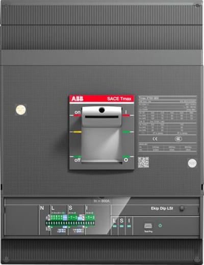 ABB SACE Tmax XT6N 800 Moulded-Case Circuit Breaker — Ekip Dip LSI, In=800 A, 3-Pole
