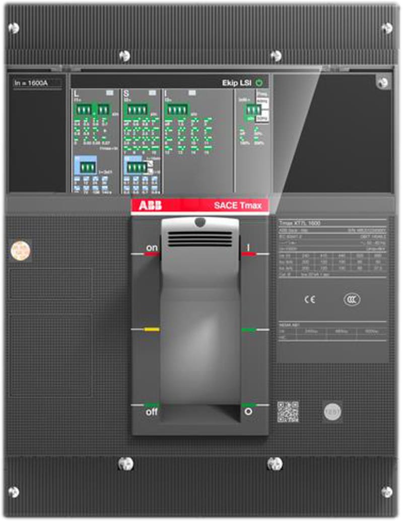 ABB SACE Tmax XT7L 800 Moulded-Case Circuit Breaker — Ekip Dip LS/In, In=800 A, 3-Pole