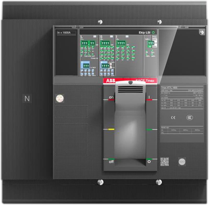 ABB SACE Tmax XT7L 1600 Moulded-Case Circuit Breaker — Ekip Dip LSI, In=1600 A, 4-Pole 1SDA101233R1