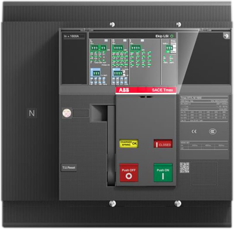 ABB SACE Tmax XT7S 1600 Moulded-Case Circuit Breaker — Ekip Dip LS/In IN1000A, In=1000 A, 4-Pole
