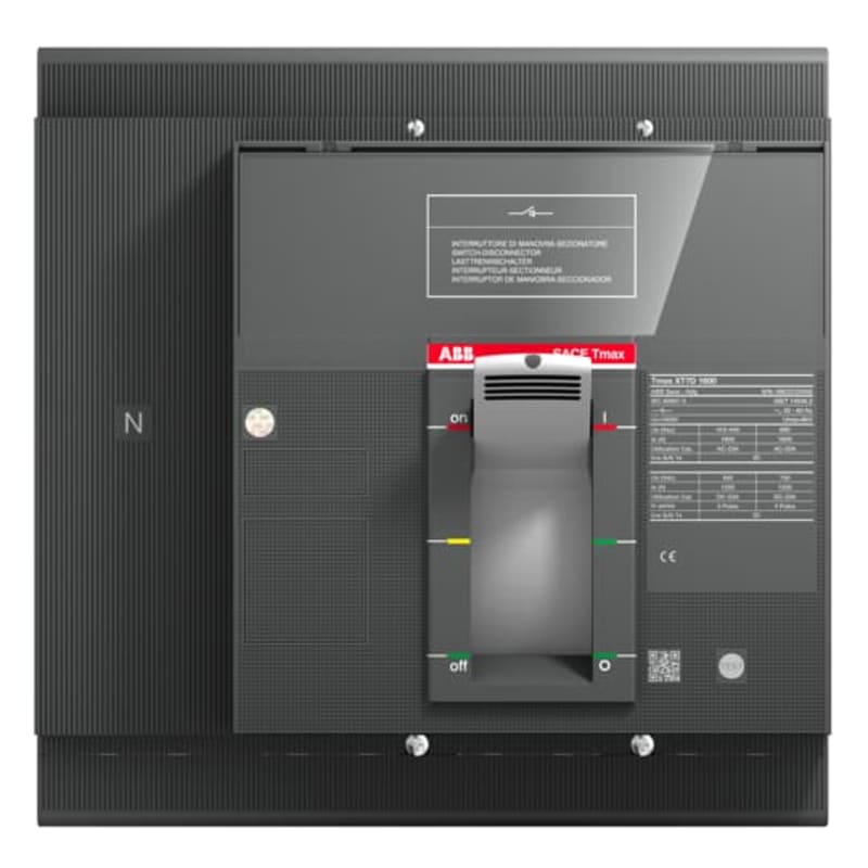 ABB 1SDA101909R1 Switch-Disconnector TMAX XT7D 1000 Fixed FOUR-POLE WITH Front Terminals AND Lever Operating Mechanism