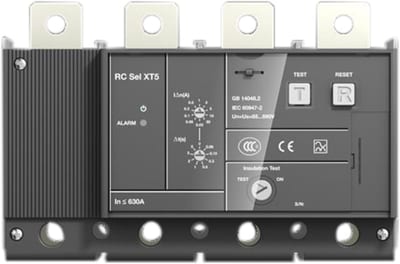 ABB RC Sel Residual Current Release — 4-pole, for Tmax XT5 Moulded-Case Circuit Breaker, Selective