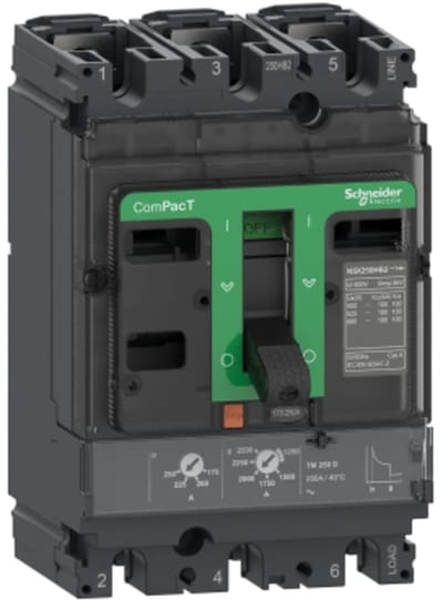 Schneider Electric Circuit breaker, ComPacT NSX160N, 50KA/415VAC, 3 poles, TMD trip unit 160A C16N3TM160