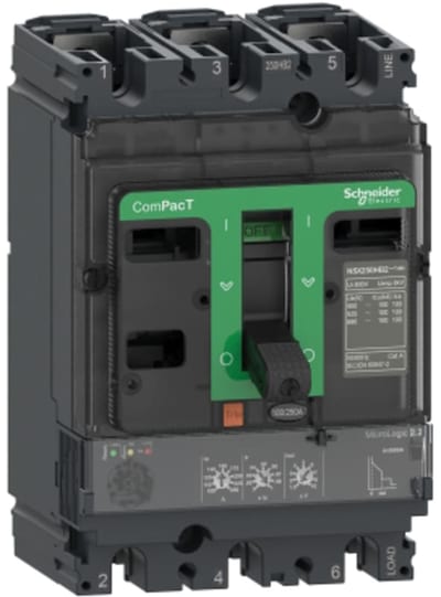 Schneider Electric Circuit breaker, ComPacT NSX160N, 50KA/415VAC, 3 poles, MicroLogic 2.2 trip unit 160A C16N32D160