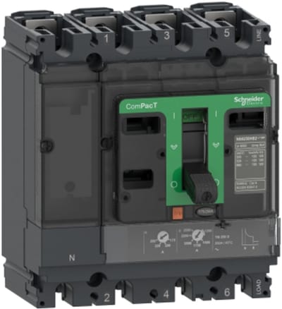 Schneider Electric Circuit breaker, ComPacT NSX250N, 50KA/415VAC, 4 poles 4D (neutral fully protected), TMD trip unit 250A C25N4TM250