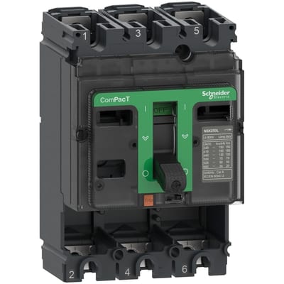 Schneider Electric Circuit breaker basic frame, ComPacT NSX100N, 50KA/415VAC, 3 poles, 100A frame rating, without trip unit C10N3
