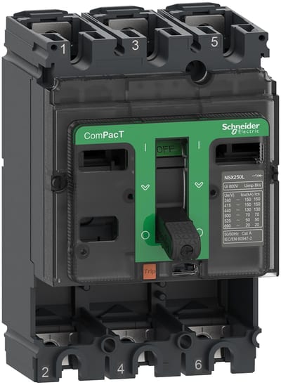 Schneider Electric Circuit breaker basic frame, ComPacT NSX160L, 150KA/415VAC, 3 poles, 160A frame rating, without trip unit C16L3
