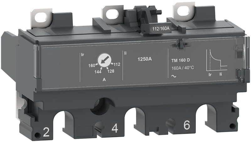 Schneider Electric Trip unit TM160D, ComPacT NSX160, 3 poles, thermal magnetic protections, 160A rating C163TM160