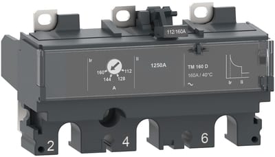 Schneider Electric Trip unit TM160D, ComPacT NSX160, 3 poles, thermal magnetic protections, 160A rating C163TM160