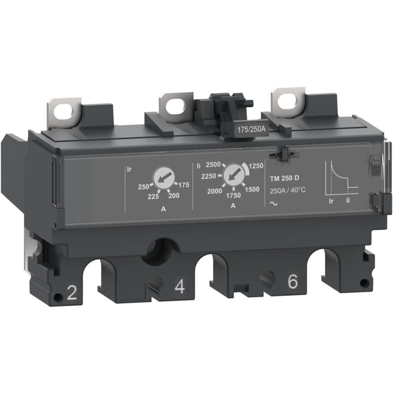 Schneider Electric Trip unit TM250D, ComPacT NSX250, 3 poles, thermal magnetic protections, 250A rating C253TM250