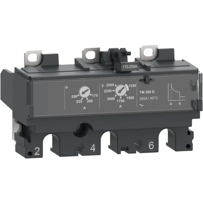 Schneider Electric Trip unit TM250D, ComPacT NSX250, 3 poles, thermal magnetic protections, 250A rating C253TM250