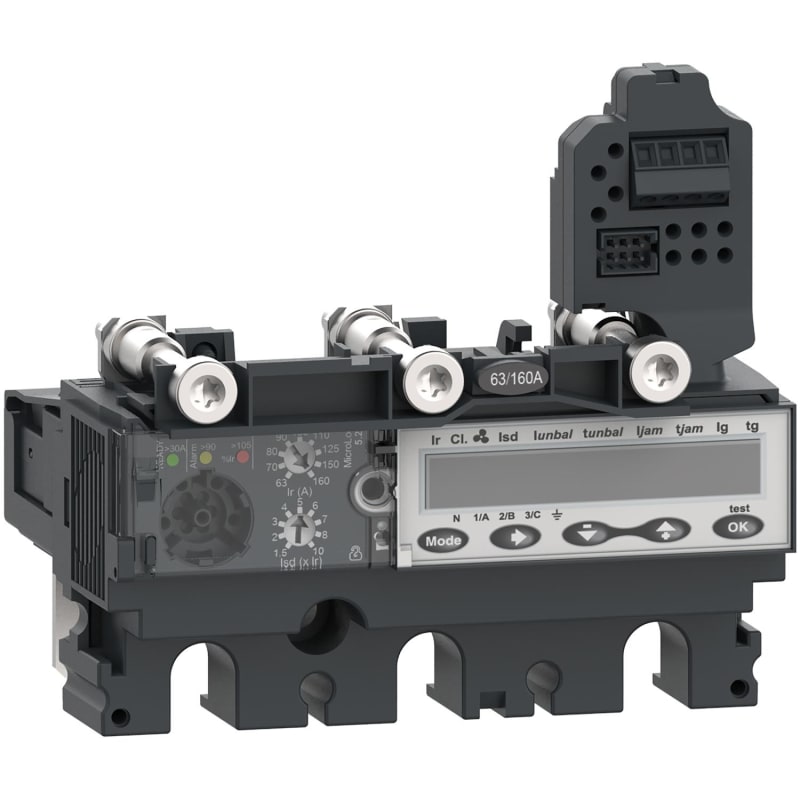 Schneider Electric Trip unit MicroLogic 5.2E, ComPacT NSX100/160/250, 3 poles, electronic basic protections, energy meter, 100A rating C1035E100