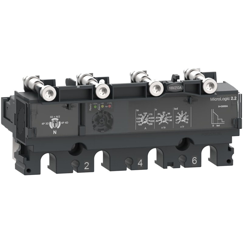Schneider Electric Trip unit MicroLogic 2.2, ComPacT NSX100/160/250, 4 poles, electronic basic protections, 100A rating C1042D100