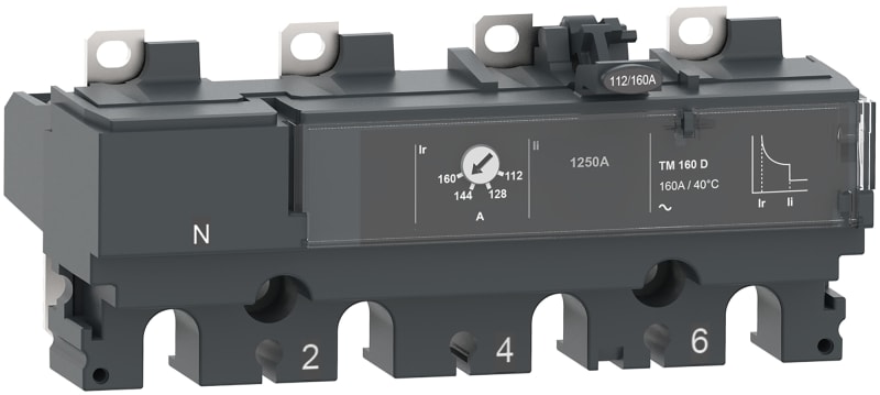 Schneider Electric Trip unit TM25D, ComPacT NSX100, 4 poles 4D (neutral fully protected), thermal magnetic protections, 25A rating C104TM025