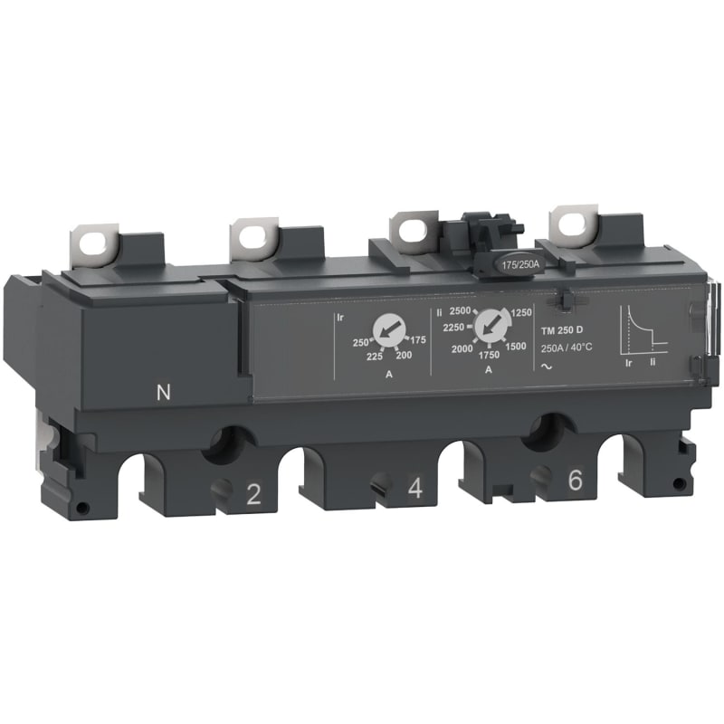 Schneider Electric Trip unit TM160D, ComPacT NSX160, 4 poles 4D (neutral fully protected), thermal magnetic protections, 160A rating C164TM160