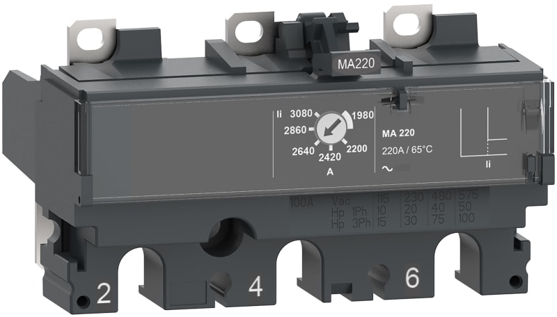 Schneider Electric Trip unit MA12.5, ComPacT NSX100, 3 poles, magnetic protections, motor protection, 12.5A rating C103MA013