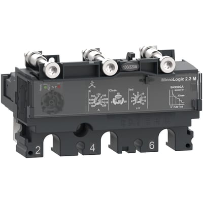 Schneider Electric Trip unit MicroLogic 2.2M, ComPacT NSX250, 3 poles, electronic basic protections, motor protection, 220A rating C2532M220