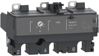 Schneider Electric Trip unit TM63G, ComPacT NSX100/160, 3 poles, thermal magnetic protections, generator protection, 63A rating C103MG063