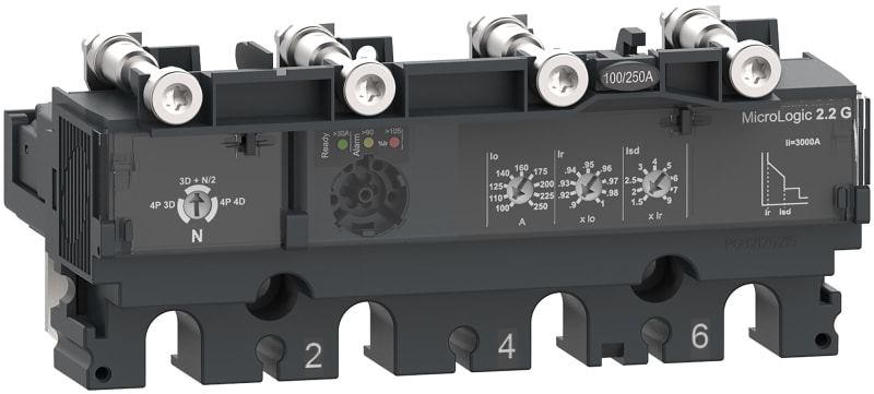 Schneider Electric Trip unit MicroLogic 2.2G, ComPacT NSX250, 4 poles, electronic basic protections, generator protection, 250A rating C2542G250