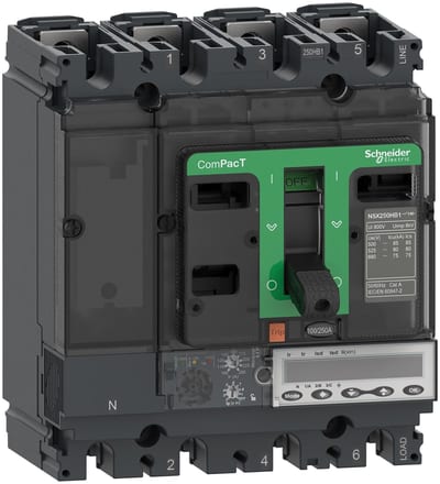 Schneider Electric Circuit breaker, ComPacT NSX250R, 200KA/415VAC, 4 poles, MicroLogic 6.2E trip unit 160A C25R46E160