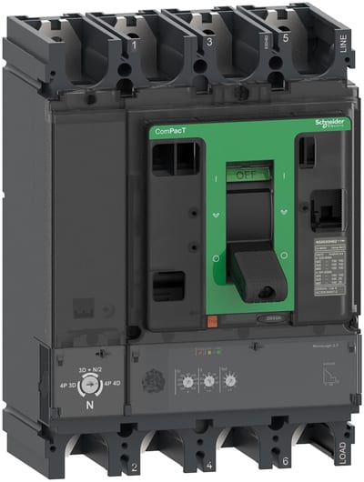 Schneider Electric Circuit breaker, ComPacT NSX400N, 50KA/415VAC, 4 poles, MicroLogic 2.3 trip unit 400A C40N42D400