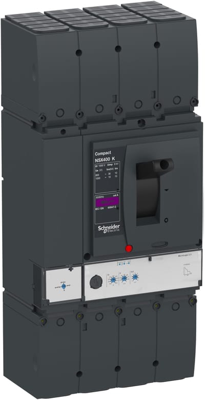 Schneider Electric Circuit breaker, ComPacT NSX400K, 36KA/800VAC, 10KA/1000VAC, 4 poles, MicroLogic 2.3 trip unit, 250A C40K42D250