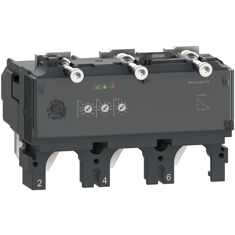Schneider Electric Trip unit MicroLogic 2.3, ComPacT NSX630, 3 poles, electronic basic protections, 630A rating C6332D630