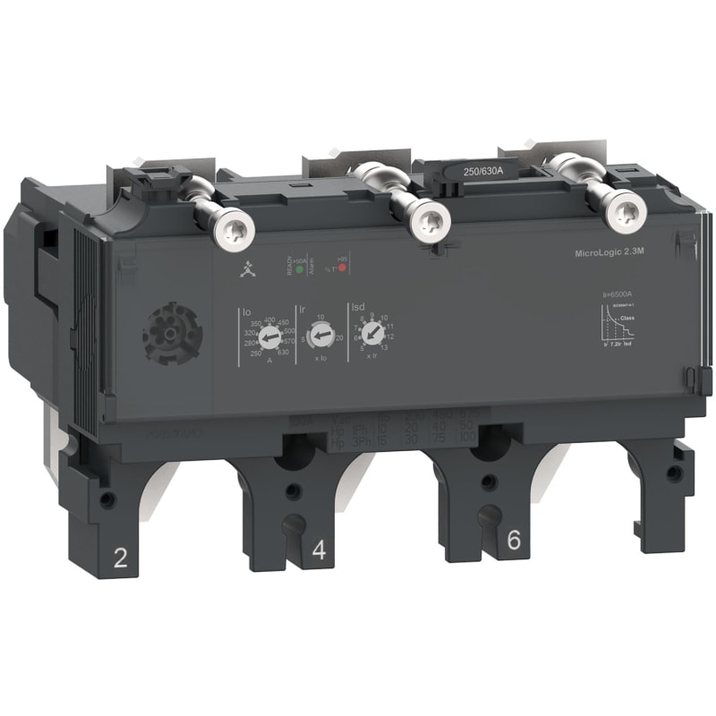 Schneider Electric Trip unit MicroLogic 2.3M, ComPacT NSX630, 3 poles, electronic basic protections, motor protection, 500A rating C6332M500