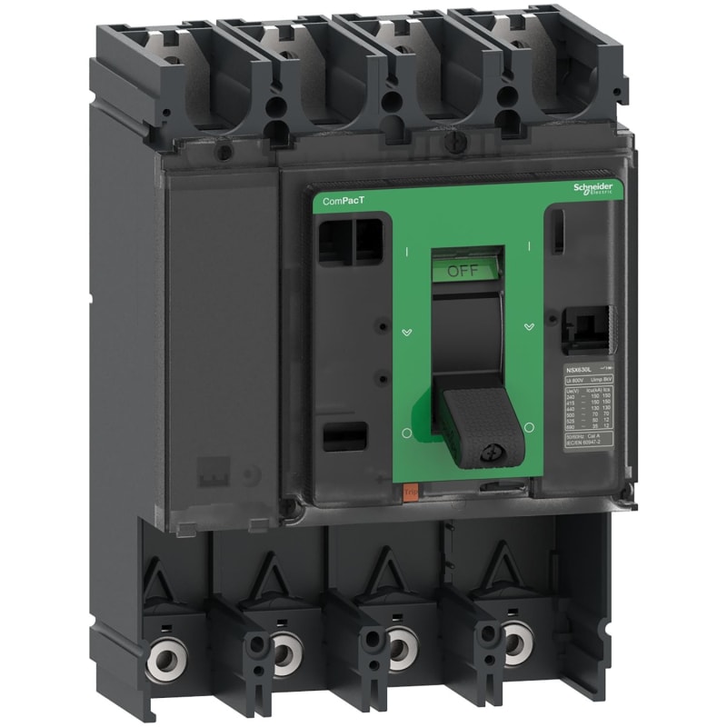 Schneider Electric Circuit breaker basic frame, ComPacT NSX400N, 50KA/415VAC, 4 poles, 400A frame rating, without trip unit C40N4
