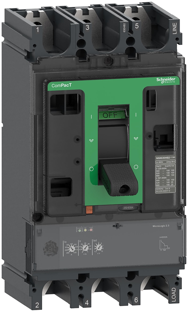 Schneider Electric Circuit breaker, ComPacT NSX400R, 200KA/415VAC, 3 poles, MicroLogic 2.3 trip unit 400A C40R32D400