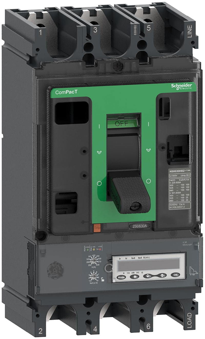 Schneider Electric Circuit breaker, ComPacT NSX400R, 200KA/415VAC, 3 poles, MicroLogic 5.3E trip unit 400A C40R35E400