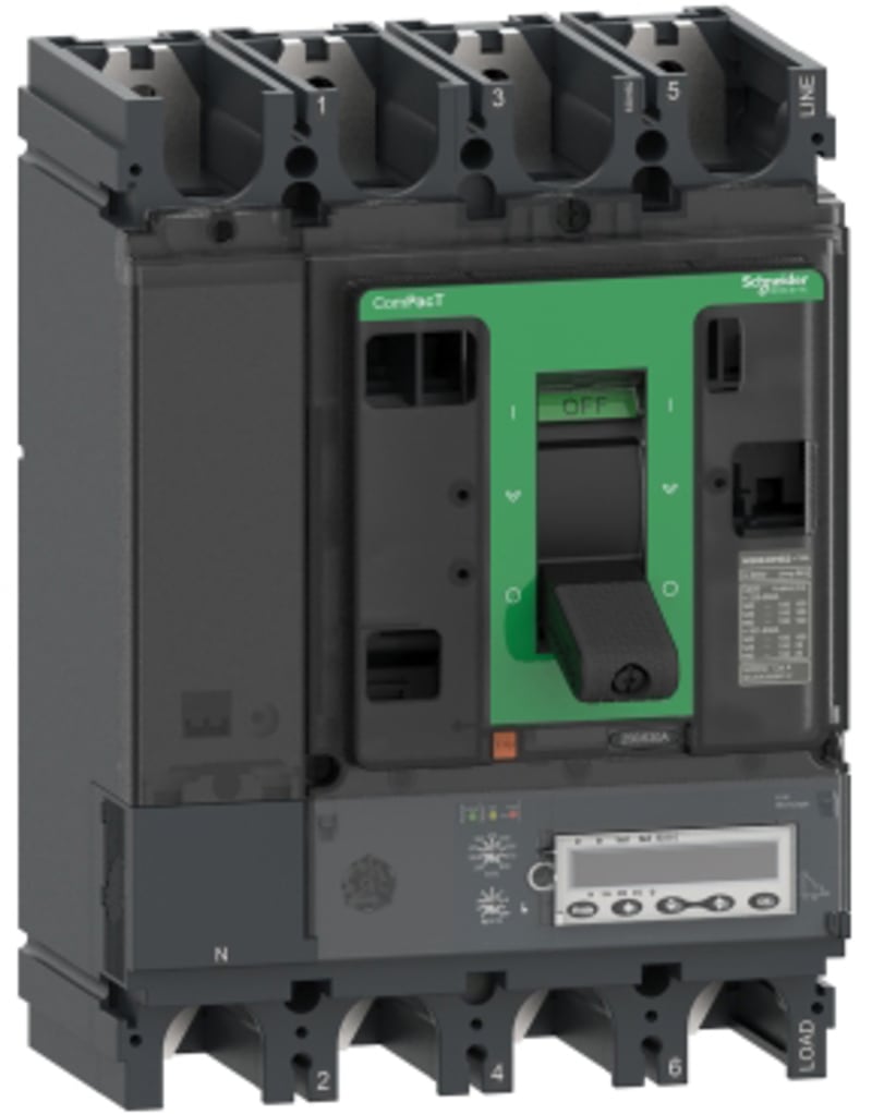 Schneider Electric Circuit breaker, ComPacT NSX630R, 200KA/415VAC, 4 poles, MicroLogic 6.3E trip unit 630A C63R46E630