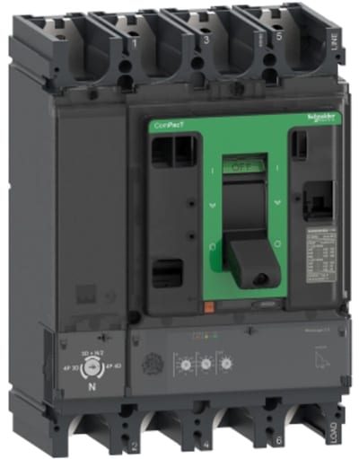 Schneider Electric Circuit breaker, ComPacT NSX400HB1, 75KA/690VAC, 4 poles, MicroLogic 2.3 trip unit 400A C40V42D400