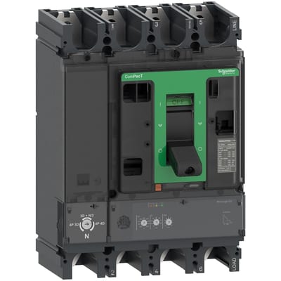 Schneider Electric Circuit breaker, ComPacT NSX630HB1, 75KA/690VAC, 4 poles, MicroLogic 2.3 trip unit 630A C63V42D630