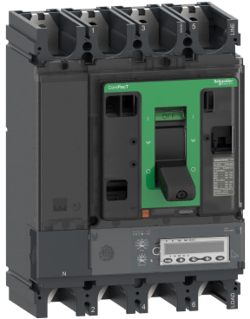 Schneider Electric Circuit breaker, ComPacT NSX400HB1, 75KA/690VAC, 4 poles, MicroLogic 5.3E trip unit 400A C40V45E400