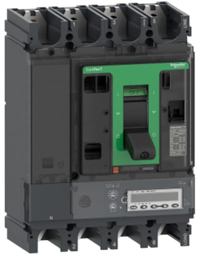 Schneider Electric Circuit breaker, ComPacT NSX400HB1, 75KA/690VAC, 4 poles, MicroLogic 5.3E trip unit 400A C40V45E400