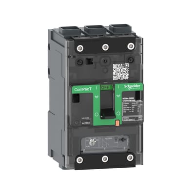 Schneider Electric Circuit breaker, ComPacT NSXm 160B, 25KA/415VAC, 3 poles, TMD trip unit 80A, EverLink lugs C11B3TM080L