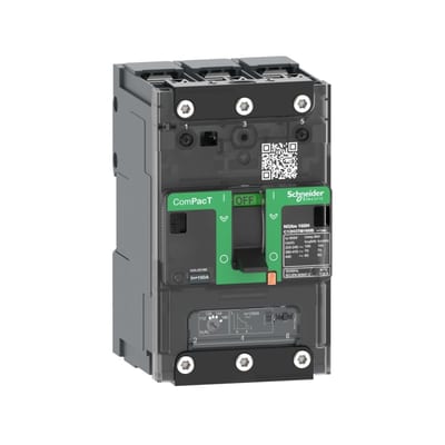 Schneider Electric Circuit breaker, ComPacT NSXm 63B, 25KA/415VAC, 3 poles, TMD trip unit 63A, lugs/busbars C11B3TM063B