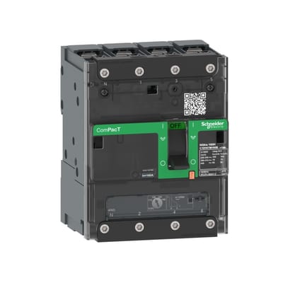 Schneider Electric Circuit breaker, ComPacT NSXm 63B, 25KA/415VAC, 4 poles 4D (neutral fully protected), TMD trip unit 16A, lugs/busbars C11B4TM016B