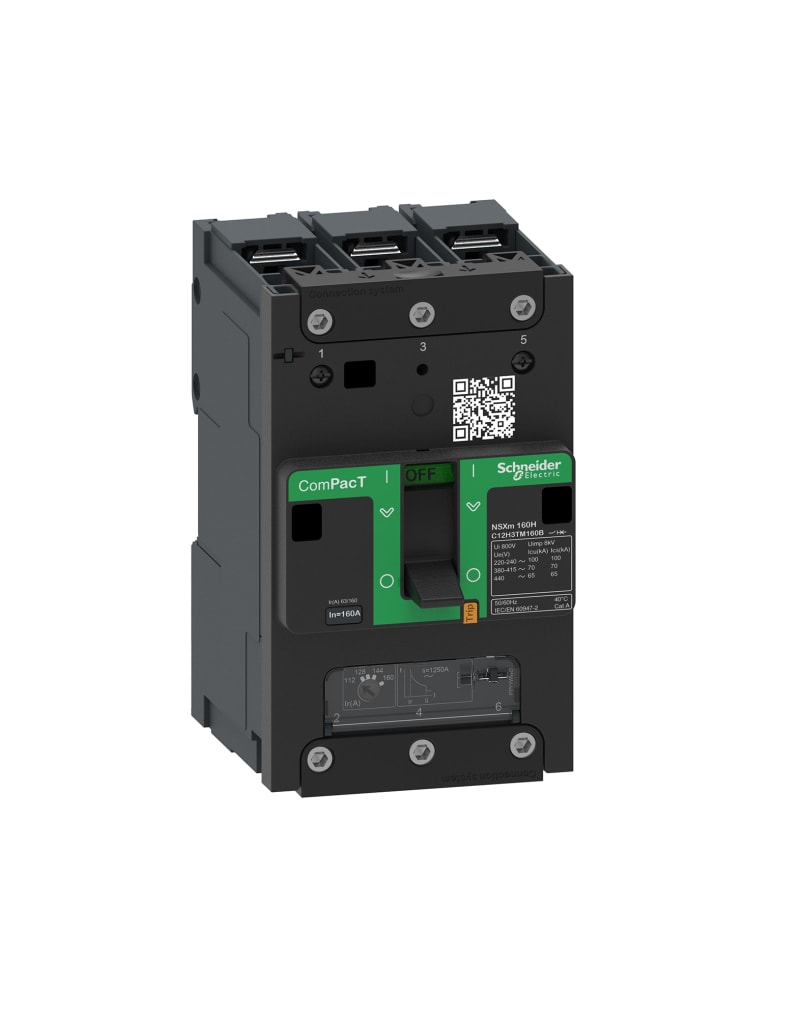Schneider Electric Circuit breaker, ComPacT NSXm 63N, 50KA/415VAC, 3 poles, TMD trip unit 32A, lugs/busbars C11N3TM032B