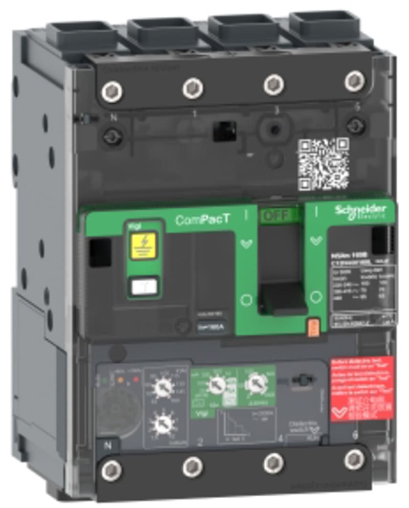 Schneider Electric Circuit breaker, ComPacT NSXm 160N, 50KA/415VAC, 4 poles, MicroLogic 4.1 trip unit 160A, EverLink lugs C12N44V160L