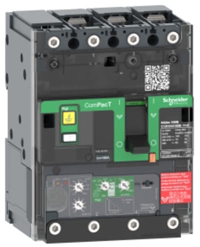 Schneider Electric Circuit breaker, ComPacT NSXm 63N, 50KA/415VAC, 3 poles, MicroLogic 4.1 trip unit 50A, lugs/busbars C11N34V050B