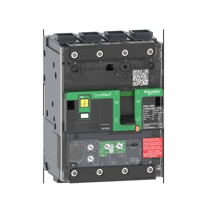 Schneider Electric Circuit breaker, ComPacT NSXm 63H, 70KA/415VAC, 4 poles, MicroLogic 4.1 trip unit 25A, EverLink lugs C11H44V025L