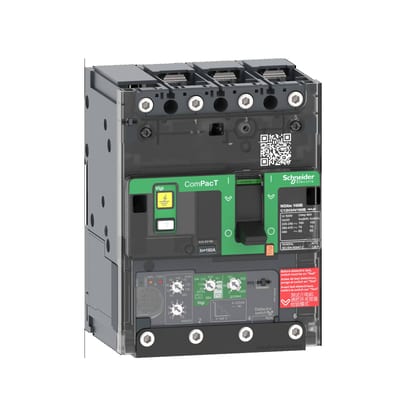 Schneider Electric Circuit breaker, ComPacT NSXm 160H, 70KA/415VAC, 3 poles, MicroLogic 4.1 trip unit 100A, lugs/busbars C11H34V100B