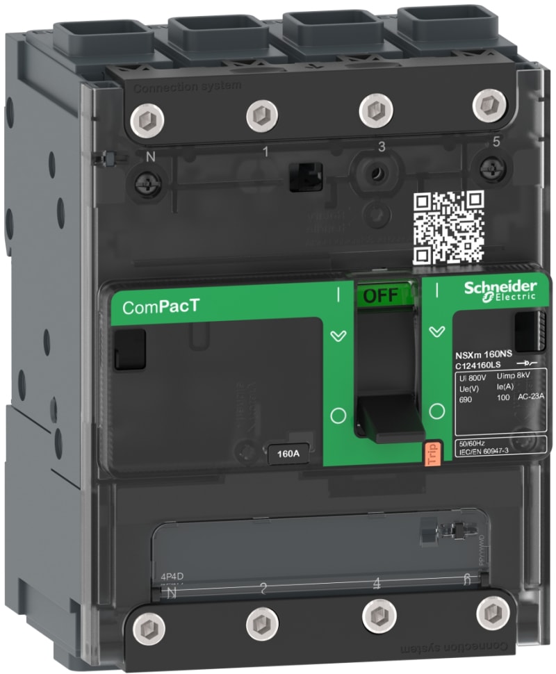 Schneider Electric switch disconnector ComPacT NSXm NA, 4P, 50 A rating, EverLink connectors C114050LS