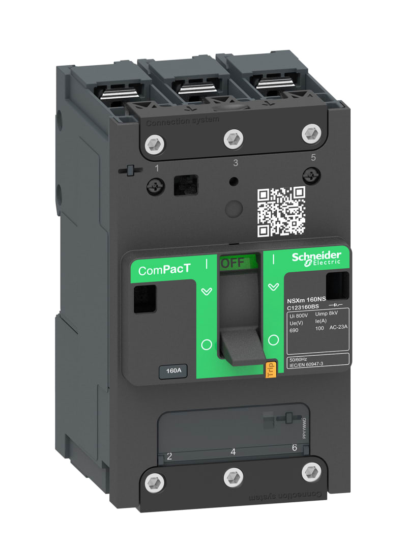 Schneider Electric Switch disconnector, ComPacT NSXm 100NA, 3 poles, thermal current Ith 100A, compression lugs and busbar connectors C113100BS